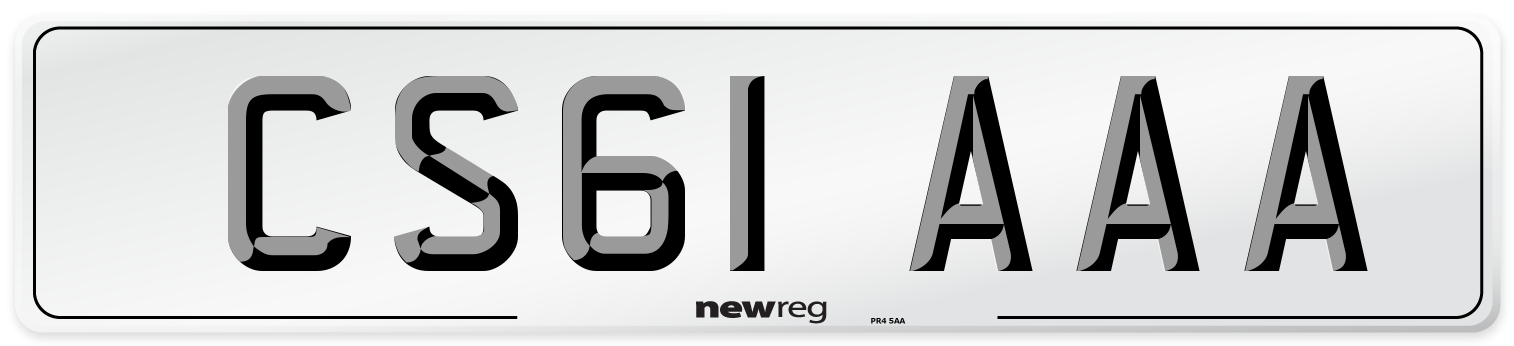 CS61 AAA Number Plate from New Reg